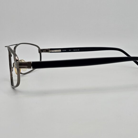 Aztec Collection AZ505 Gunmetal Gloss Black Aviator Eyeglasses Frame w Flexhinge - Picture 3 of 12